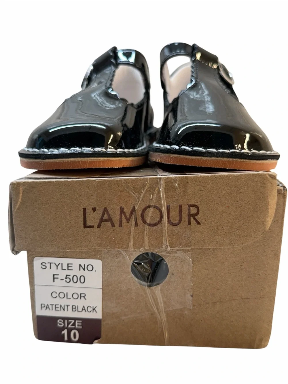 L’Amour Selina Patent Black T-Strap Mary Jane Shoes Girls Size 10 NWT